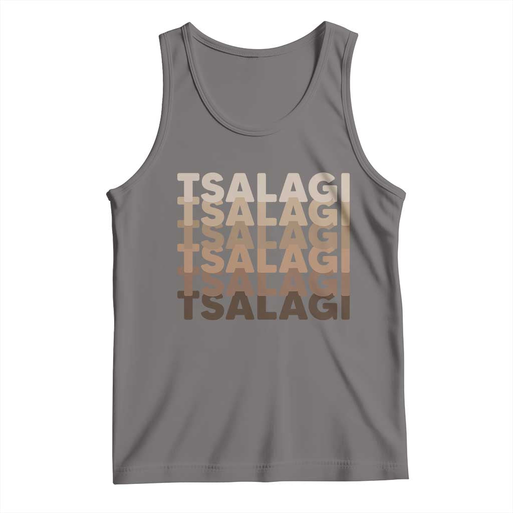 Cherokee Tsalagi Heritage Pride Stacked Typography Tank Top TS12 Deep Heather Print Your Wear