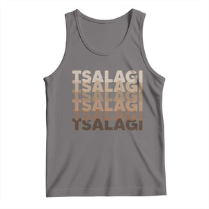 Cherokee Tsalagi Heritage Pride Stacked Typography Tank Top TS12 Deep Heather Print Your Wear