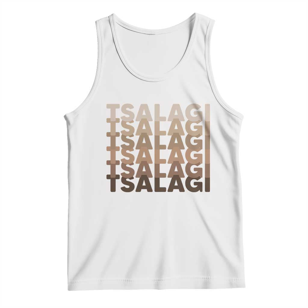 Cherokee Tsalagi Heritage Pride Stacked Typography Tank Top TS12 White Print Your Wear