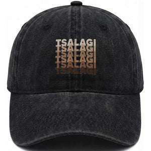 Cherokee Tsalagi Heritage Pride Stacked Typography Washed Cotton Baseball Cap TS12 Print Your Wear