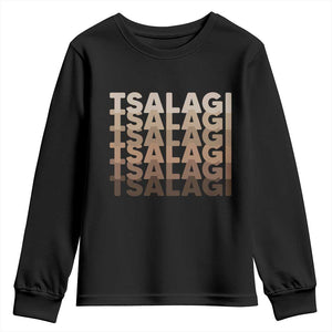 Cherokee Tsalagi Heritage Pride Stacked Typography Youth Sweatshirt TS12 Black Print Your Wear