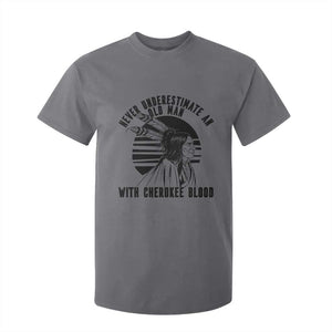 Never Underestimate An Old Man With Cherokee Blood T Shirt For Kid Native American Heritage Gift TS12 Charcoal Print Your Wear