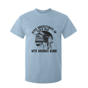 Never Underestimate An Old Man With Cherokee Blood T Shirt For Kid Native American Heritage Gift TS12 Light Blue Print Your Wear