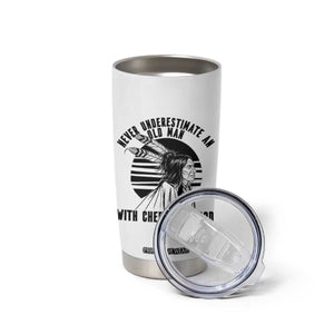 Never Underestimate An Old Man With Cherokee Blood Tumbler Cup Native American Heritage Gift TS12 Print Your Wear