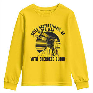 Never Underestimate An Old Man With Cherokee Blood Youth Sweatshirt Native American Heritage Gift TS12 Daisy Print Your Wear