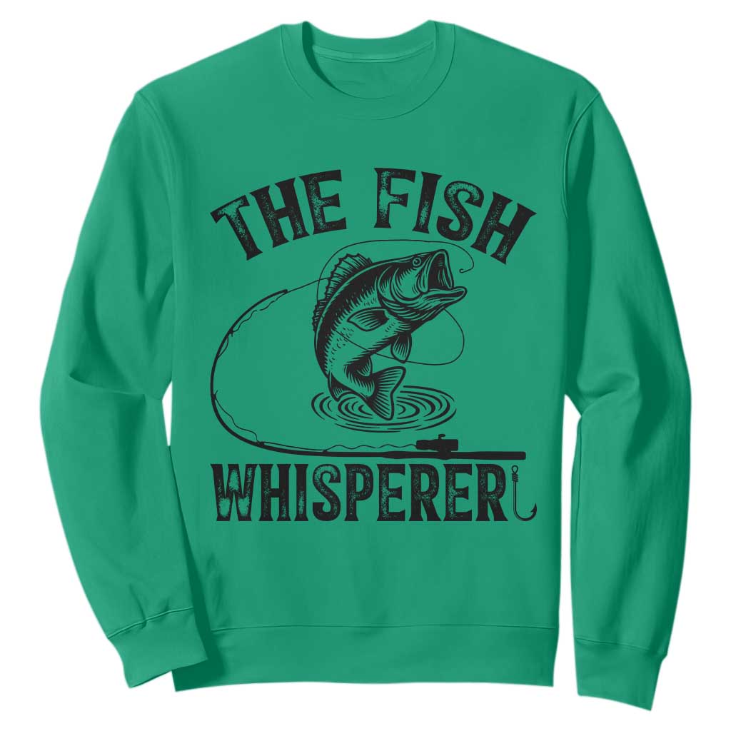 Funny The Fish Whisperer Sweatshirt Fishing Lover Angler Gift TS12 Irish Green Print Your Wear