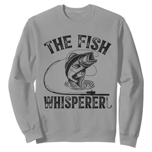 Funny The Fish Whisperer Sweatshirt Fishing Lover Angler Gift TS12 Sport Gray Print Your Wear