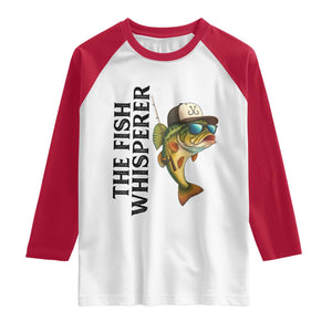 Funny The Fish Whisperer Fishing Raglan Shirt Angler Lover Gift TS12 White Red Print Your Wear