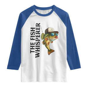 Funny The Fish Whisperer Fishing Raglan Shirt Angler Lover Gift TS12 White Royal Print Your Wear