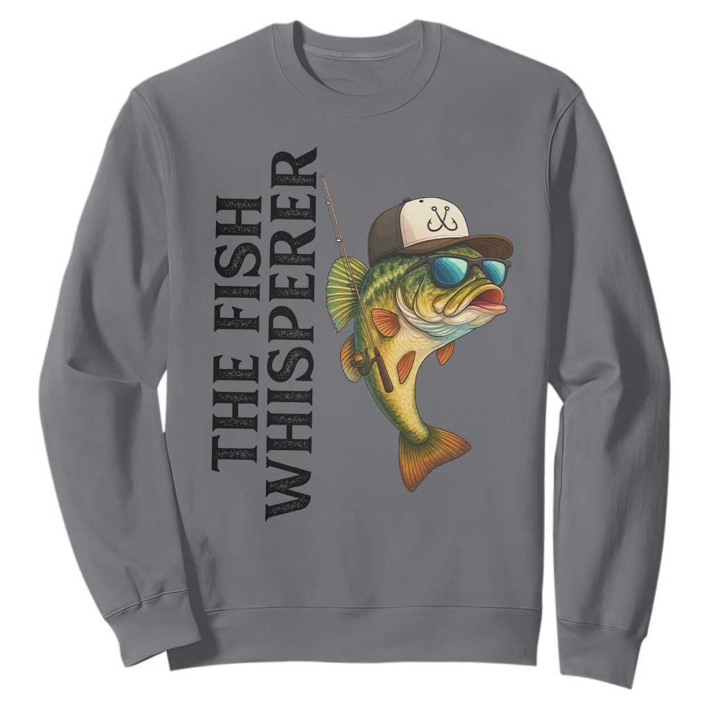 Funny The Fish Whisperer Fishing Sweatshirt Angler Lover Gift TS12 Charcoal Print Your Wear