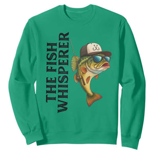 Funny The Fish Whisperer Fishing Sweatshirt Angler Lover Gift TS12 Irish Green Print Your Wear