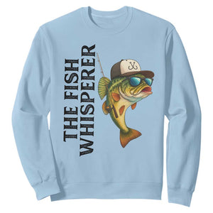 Funny The Fish Whisperer Fishing Sweatshirt Angler Lover Gift TS12 Light Blue Print Your Wear