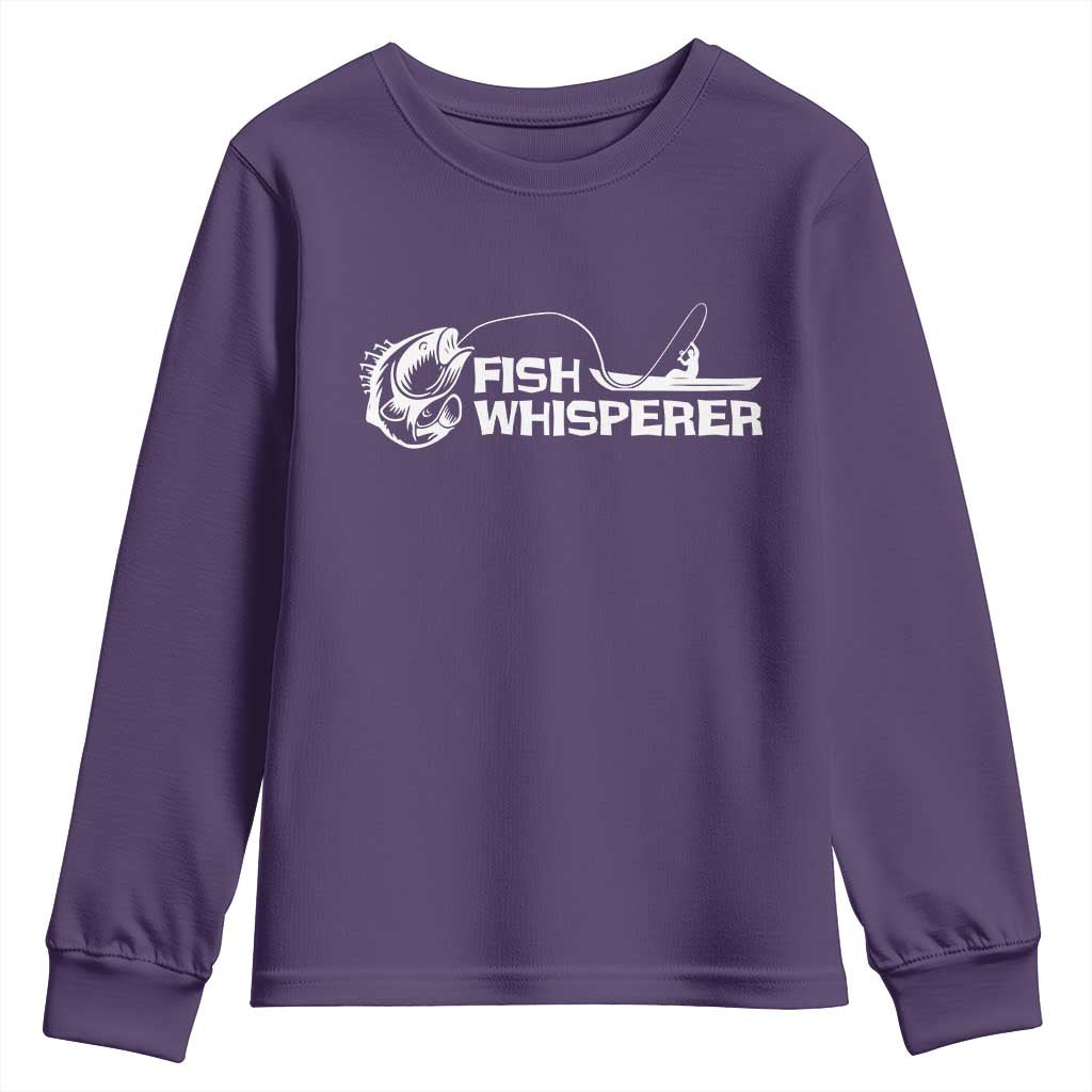 The Fish Whisperer Youth Sweatshirt Funny Fishing Gift TS12 Purple Print Your Wear