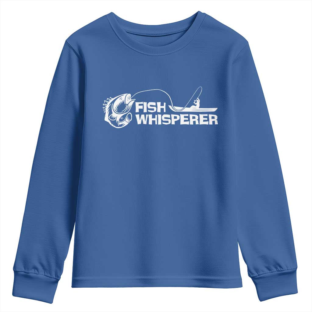 The Fish Whisperer Youth Sweatshirt Funny Fishing Gift TS12 Royal Blue Print Your Wear