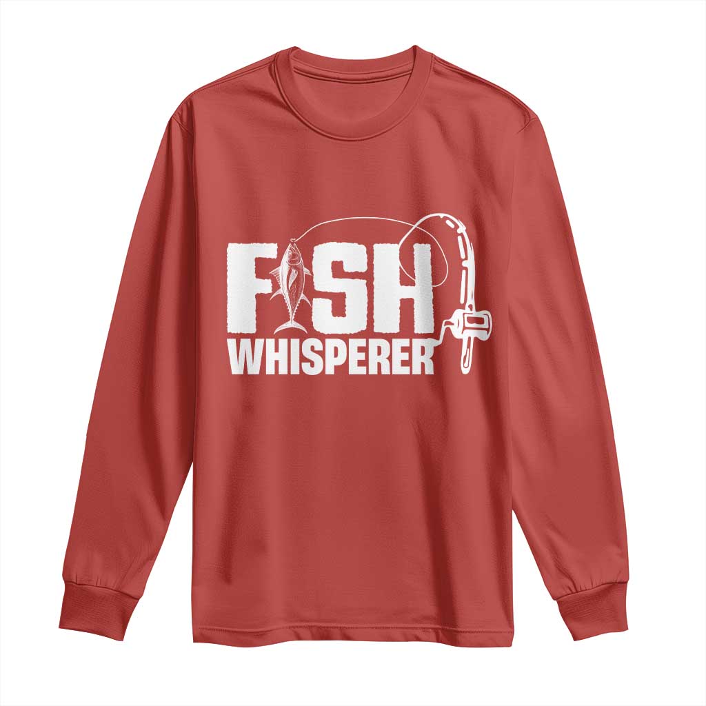 The Fish Whisperer Long Sleeve Shirt Fish Lover Humor TS12 Red Print Your Wear