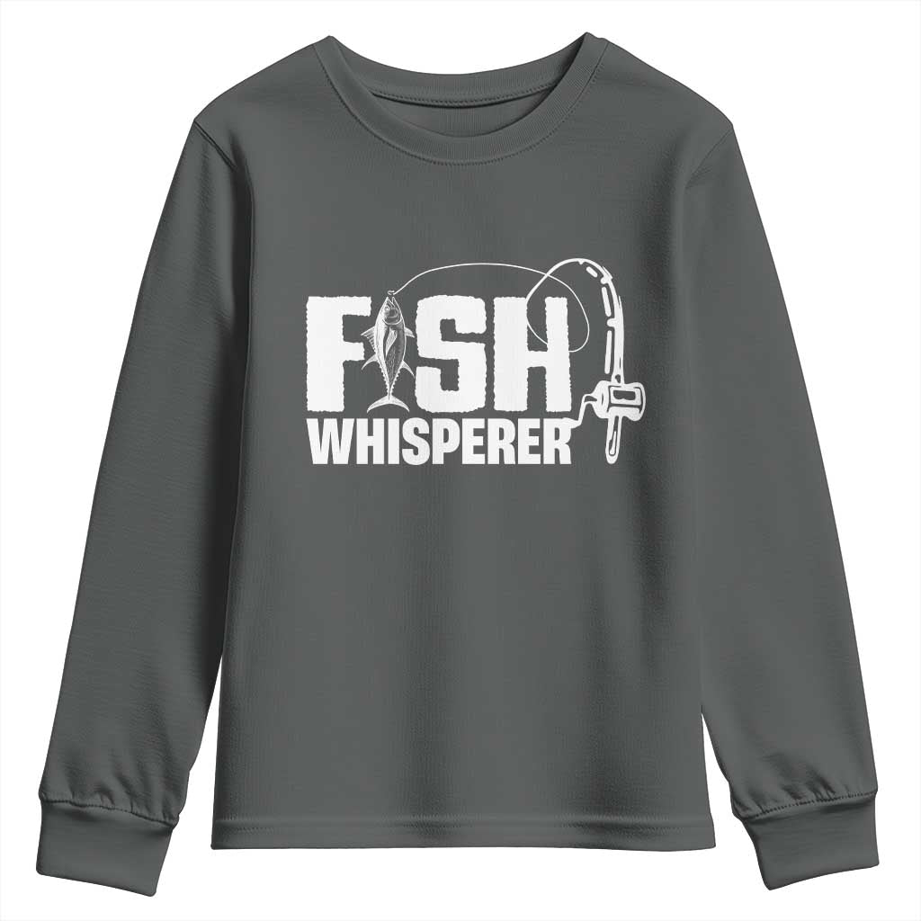 The Fish Whisperer Youth Sweatshirt Fish Lover Humor TS12 Dark Heather Print Your Wear