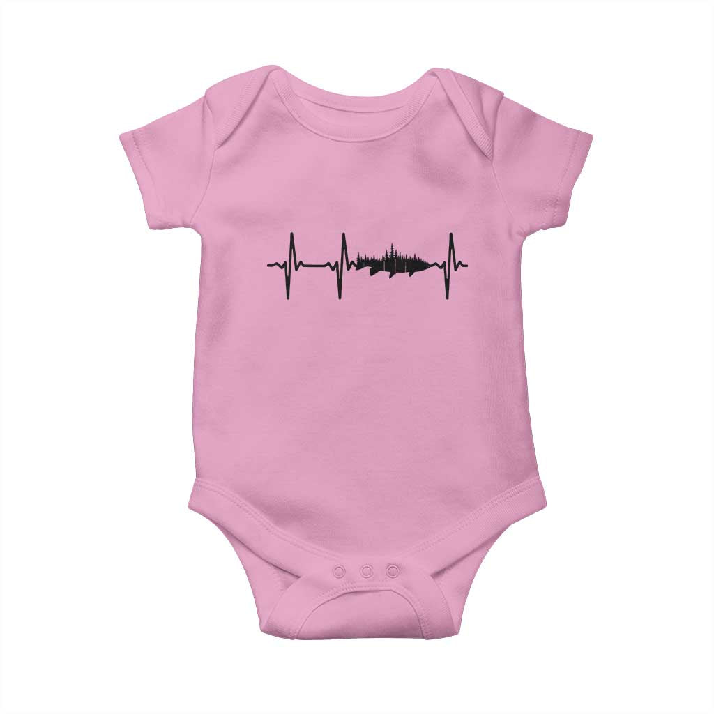 Fish And Forest Fishing Lover Heartbeat Gift Baby Onesie TS12 Light Pink Print Your Wear