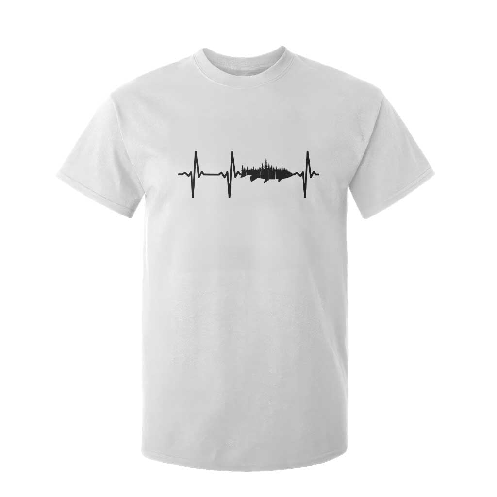 Fish And Forest Fishing Lover Heartbeat Gift T Shirt For Kid TS12 White Print Your Wear