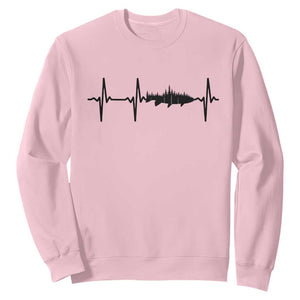 Fish And Forest Fishing Lover Heartbeat Gift Sweatshirt TS12 Light Pink Print Your Wear