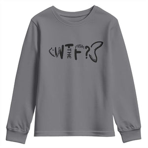 WTF Where Is The Fish Youth Sweatshirt Funny Fisherman Gift TS12 Charcoal Print Your Wear