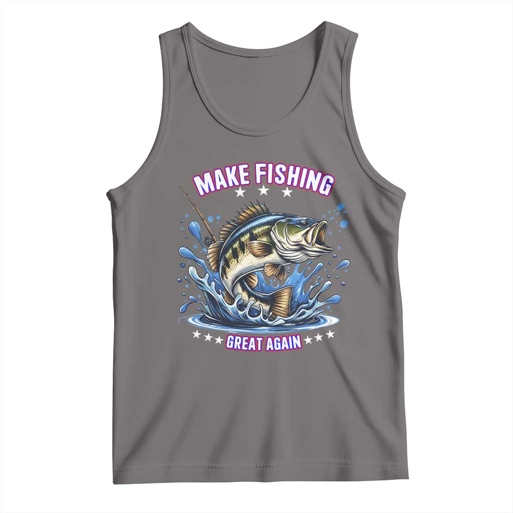 Funny Make Fishing Great Again Tank Top Fisherman Gift TS12 Deep Heather Print Your Wear