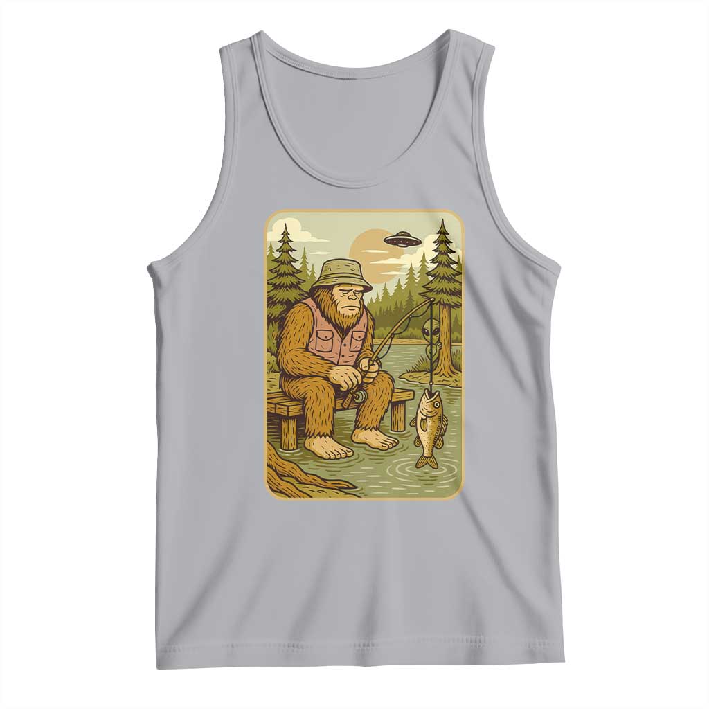 Funny Bigfoot Alien Tank Top Fishing Lover Gift TS12 Athletic Heather Print Your Wear
