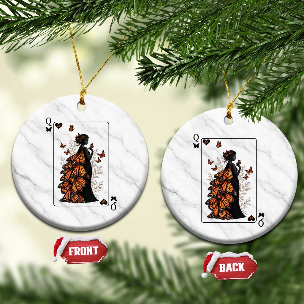 Queen Of The Monarch Butterfly Ceramic Ornament Mystical Goddess Spades Playing Card