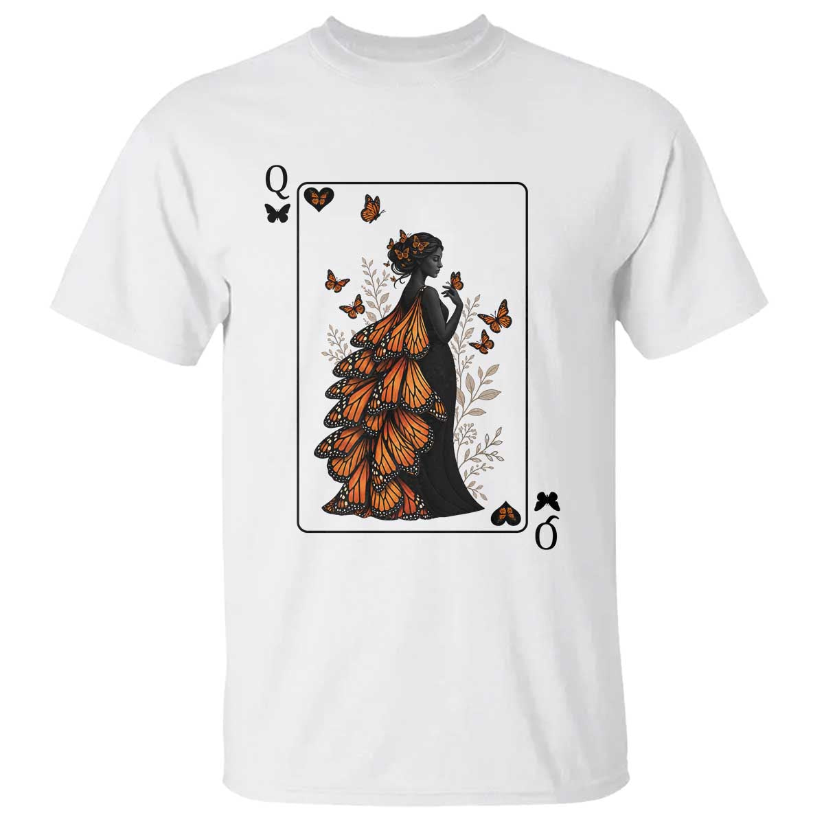 Queen Of The Monarch Butterfly T Shirt Mystical Goddess Spades Playing Card