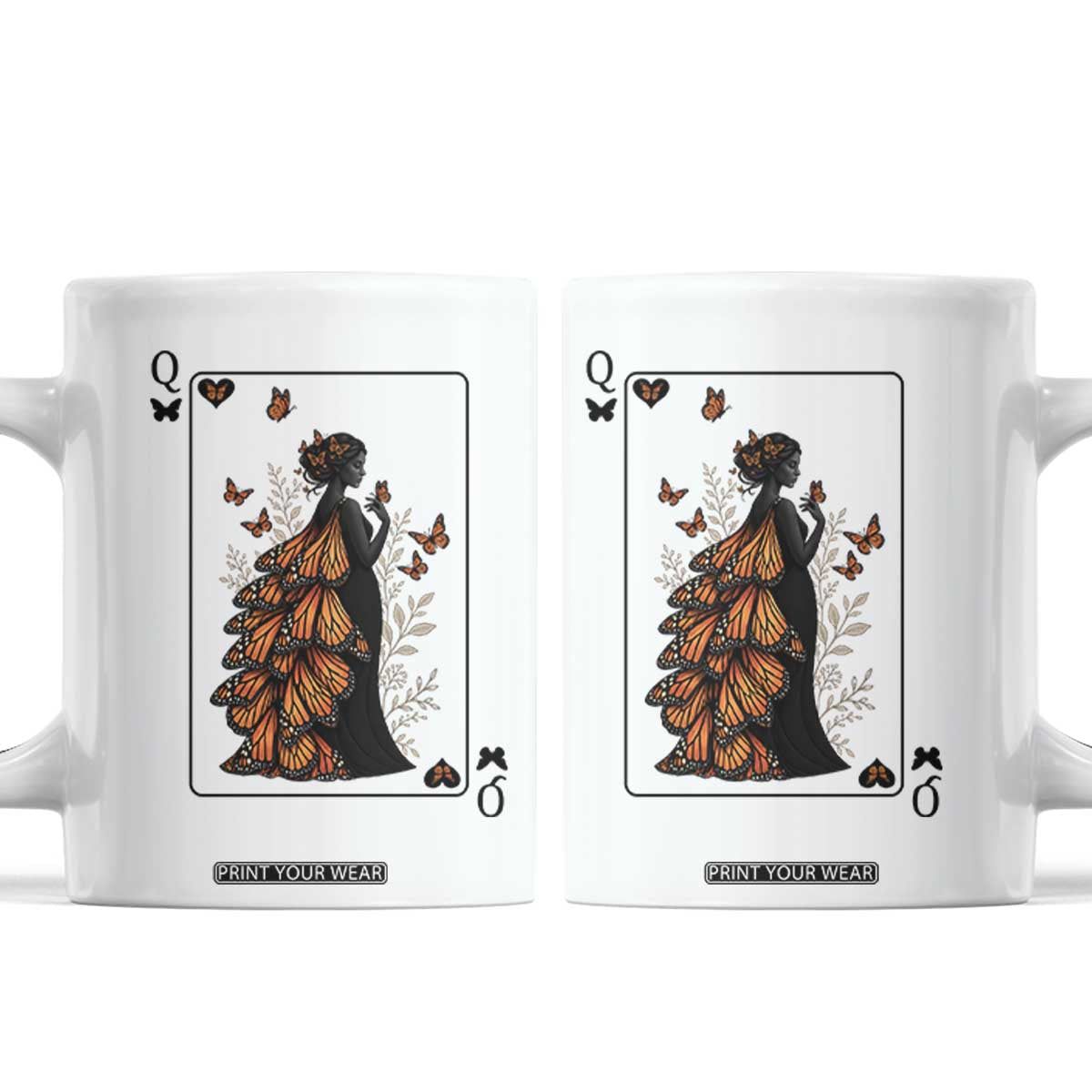 Queen Of The Monarch Butterfly Coffee Mug Mystical Goddess Spades Playing Card