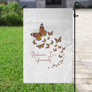 Monarch Butterfly Inspirational Saying Garden Flag Believe In Yourself