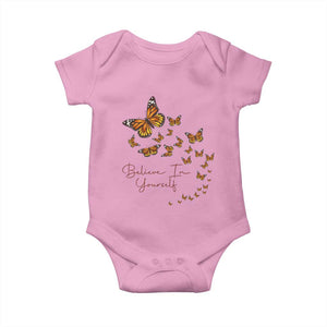 Monarch Butterfly Inspirational Saying Baby Onesie Believe In Yourself
