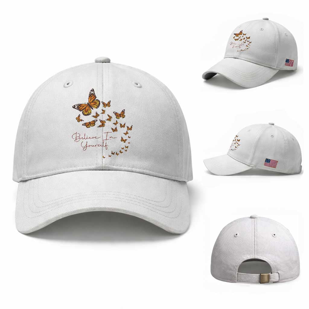 Monarch Butterfly Inspirational Saying Baseball Cap Believe In Yourself