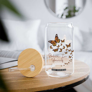 Monarch Butterfly Inspirational Saying Glass Can Believe In Yourself