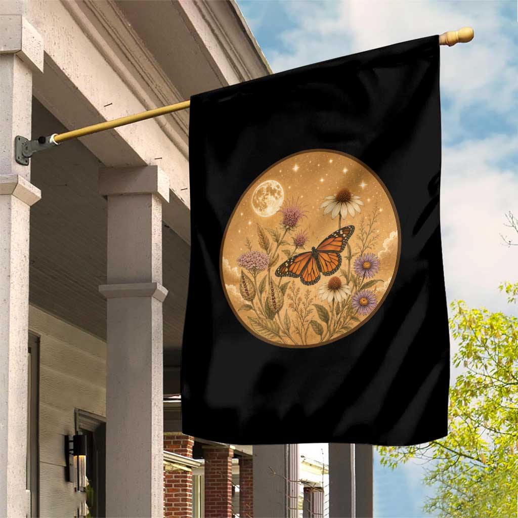 Vintage Monarch Butterfly Botanical Garden Flag Wildflower Nature Lover