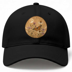 Vintage Monarch Butterfly Botanical Baseball Cap Wildflower Nature Lover