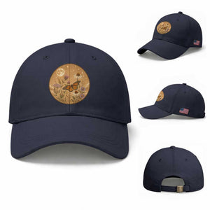 Vintage Monarch Butterfly Botanical Baseball Cap Wildflower Nature Lover