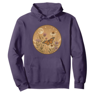 Vintage Monarch Butterfly Botanical Hoodie Wildflower Nature Lover