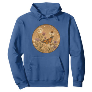 Vintage Monarch Butterfly Botanical Hoodie Wildflower Nature Lover