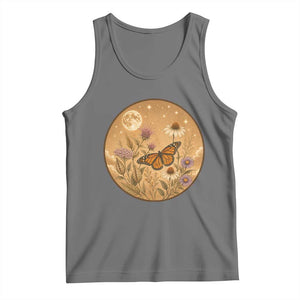 Vintage Monarch Butterfly Botanical Tank Top Wildflower Nature Lover