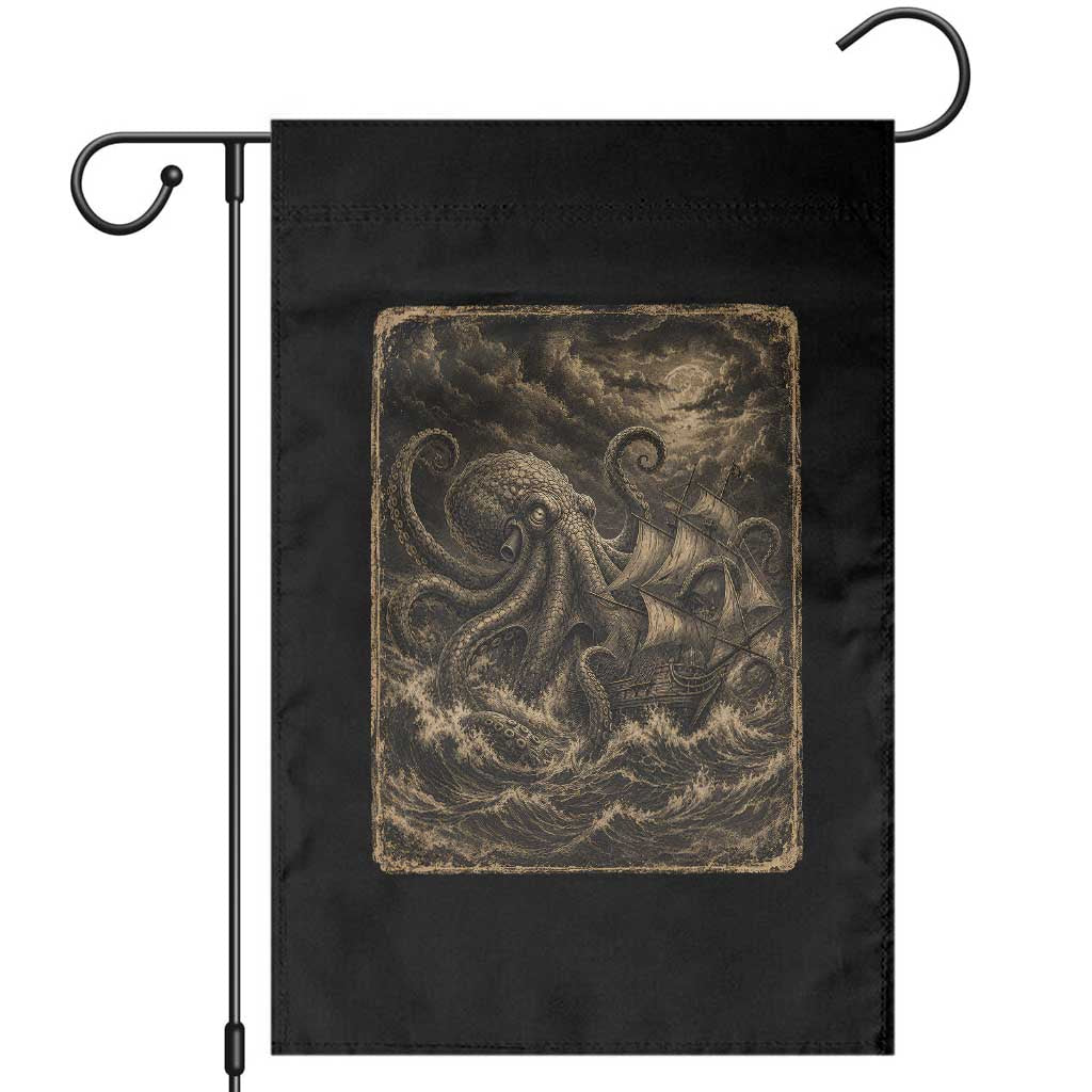 Vintage Giant Octopus Kraken Garden Flag Sea Monster Horror Graphic