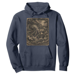 Vintage Giant Octopus Kraken Hoodie Sea Monster Horror Graphic