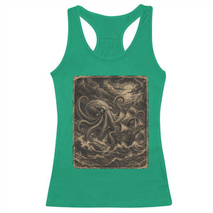 Vintage Giant Octopus Kraken Racerback Tank Top Sea Monster Horror Graphic