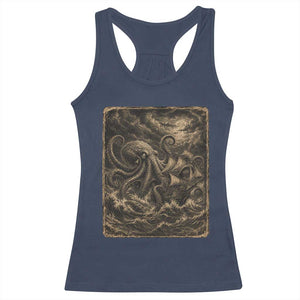 Vintage Giant Octopus Kraken Racerback Tank Top Sea Monster Horror Graphic