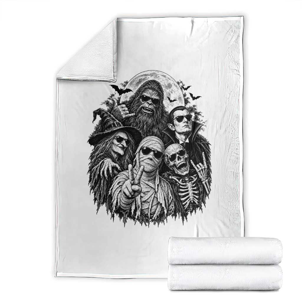 Cool Spooky Squad Halloween Monster Selfie Holiday Gift Throw Blanket