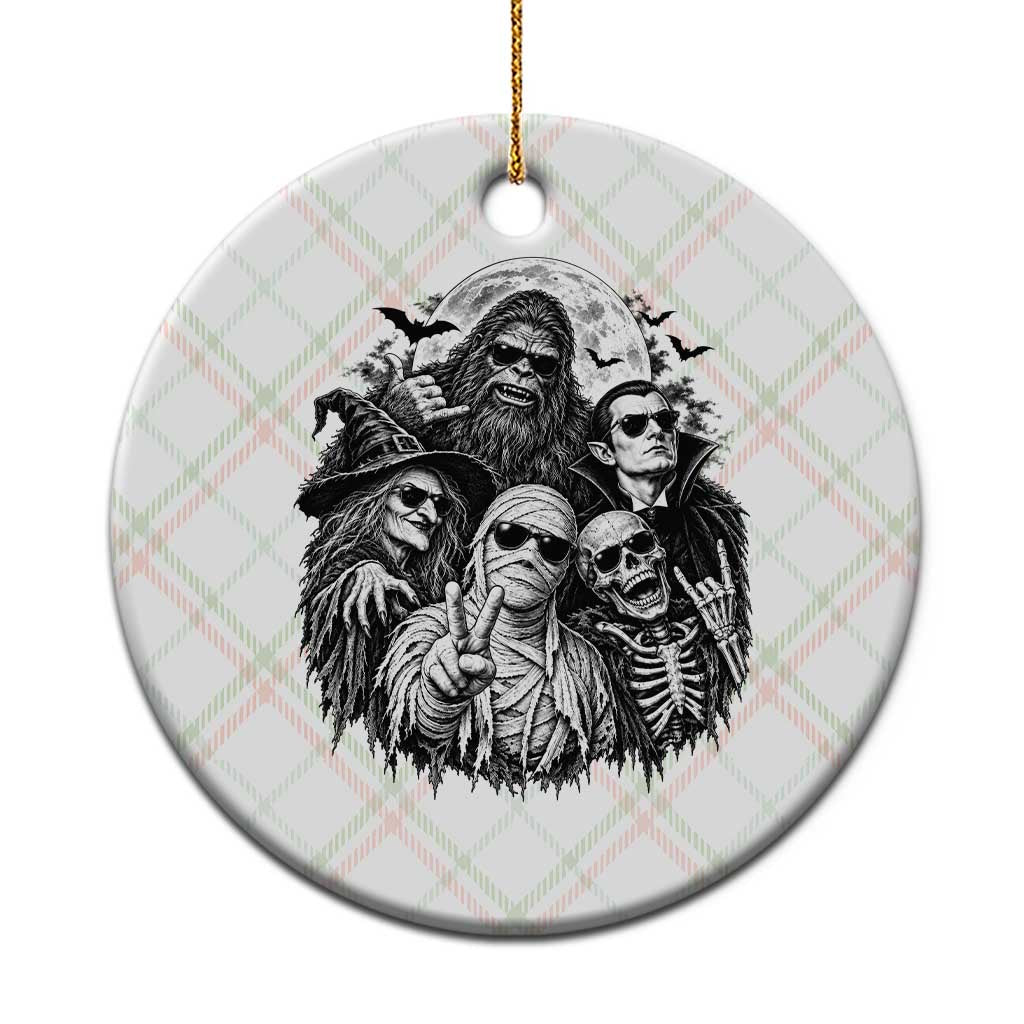 Cool Spooky Squad Halloween Monster Selfie Holiday Gift Ceramic Ornament