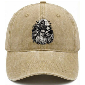 Cool Spooky Squad Halloween Monster Selfie Holiday Gift Washed Cotton Baseball Cap