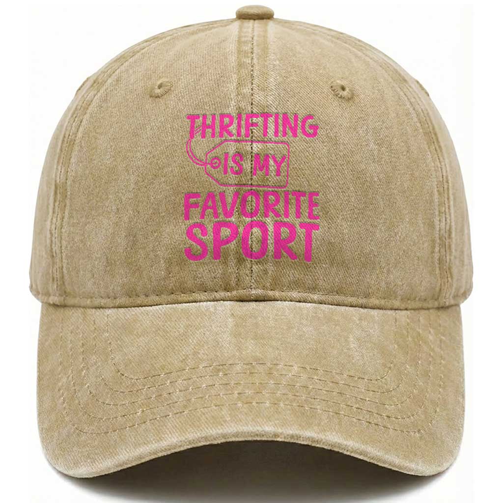 Funny Thrift Lover Washed Cotton Baseball Cap Thrifting Is My Favorite Sport Shopping Gift