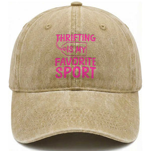 Funny Thrift Lover Washed Cotton Baseball Cap Thrifting Is My Favorite Sport Shopping Gift