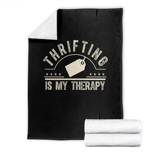 Funny Thrifter Gift Throw Blanket Thrifting Is My Therapy Secondhand Shopping