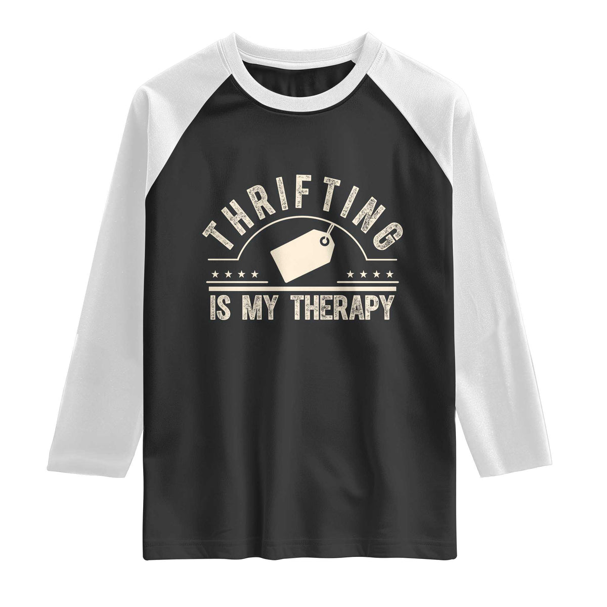 Funny Thrifter Gift Raglan Shirt Thrifting Is My Therapy Secondhand Shopping